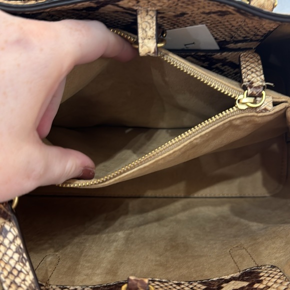 Ralph Lauren NWTs Leather Marcy satchel purse bag $375 brown beige - Picture 9 of 12